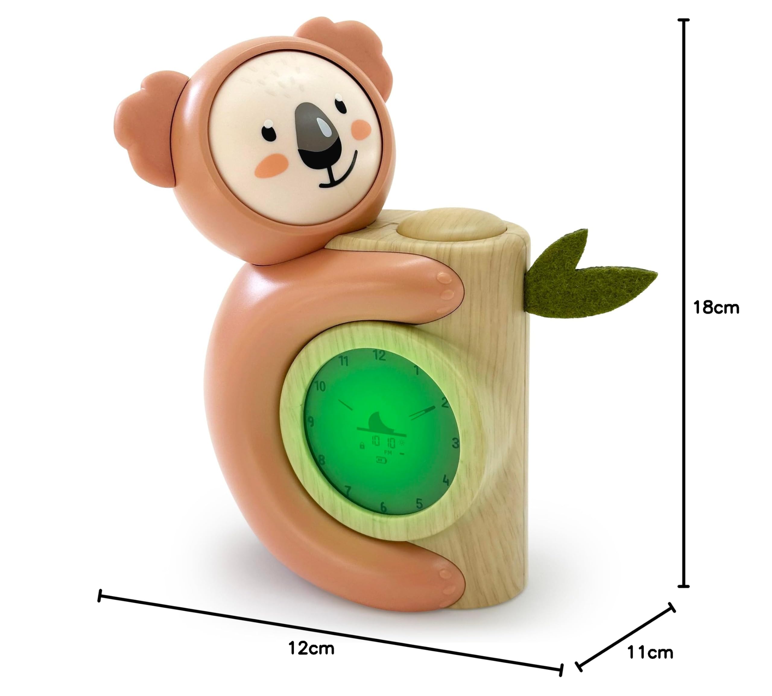 Pabobo Coach Sommeil Koala Réveil Enfant Veilleuse Indicateur Jour/Nuit Double Affichage Numérique Analogique