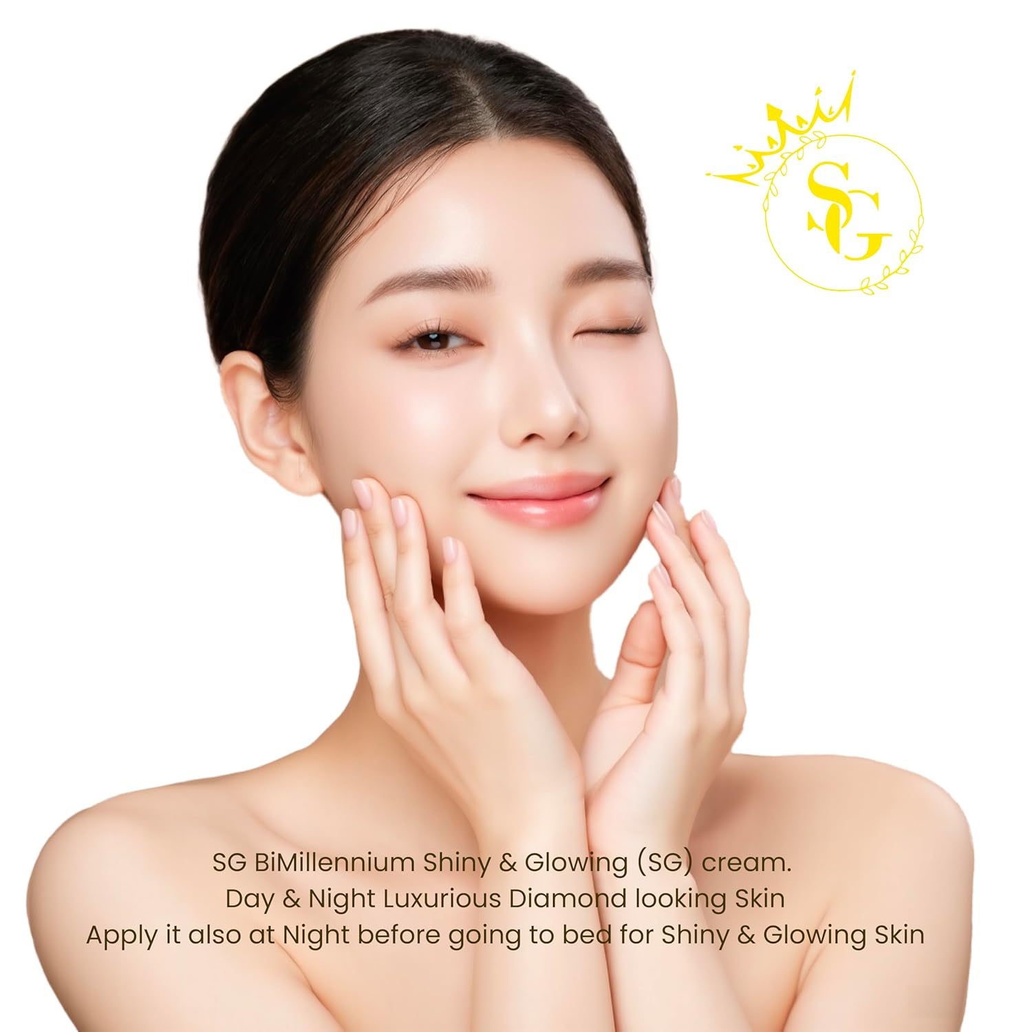 SG BiMillennium Face Cream Korean Moisturizer (Glowing Skin Without Makeup) - Beauty Skincare with Peptide, Omega Water, Rice Ceramide for Deep Moisturizing