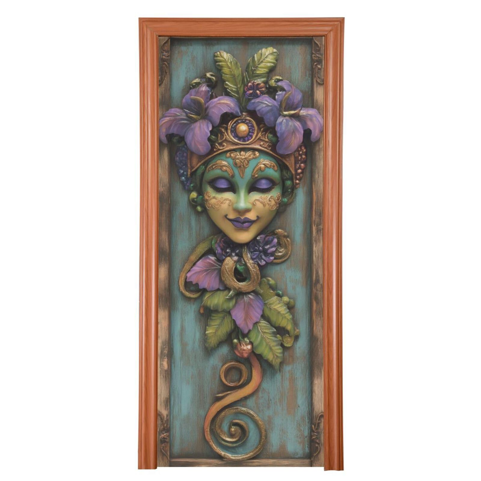 FLildon Carnival Retro Door Mardi Gras Door Cover Decoration, Party Accessory Porch Decor for Festive Ornament Room Door Covers 32 x 79 Inch