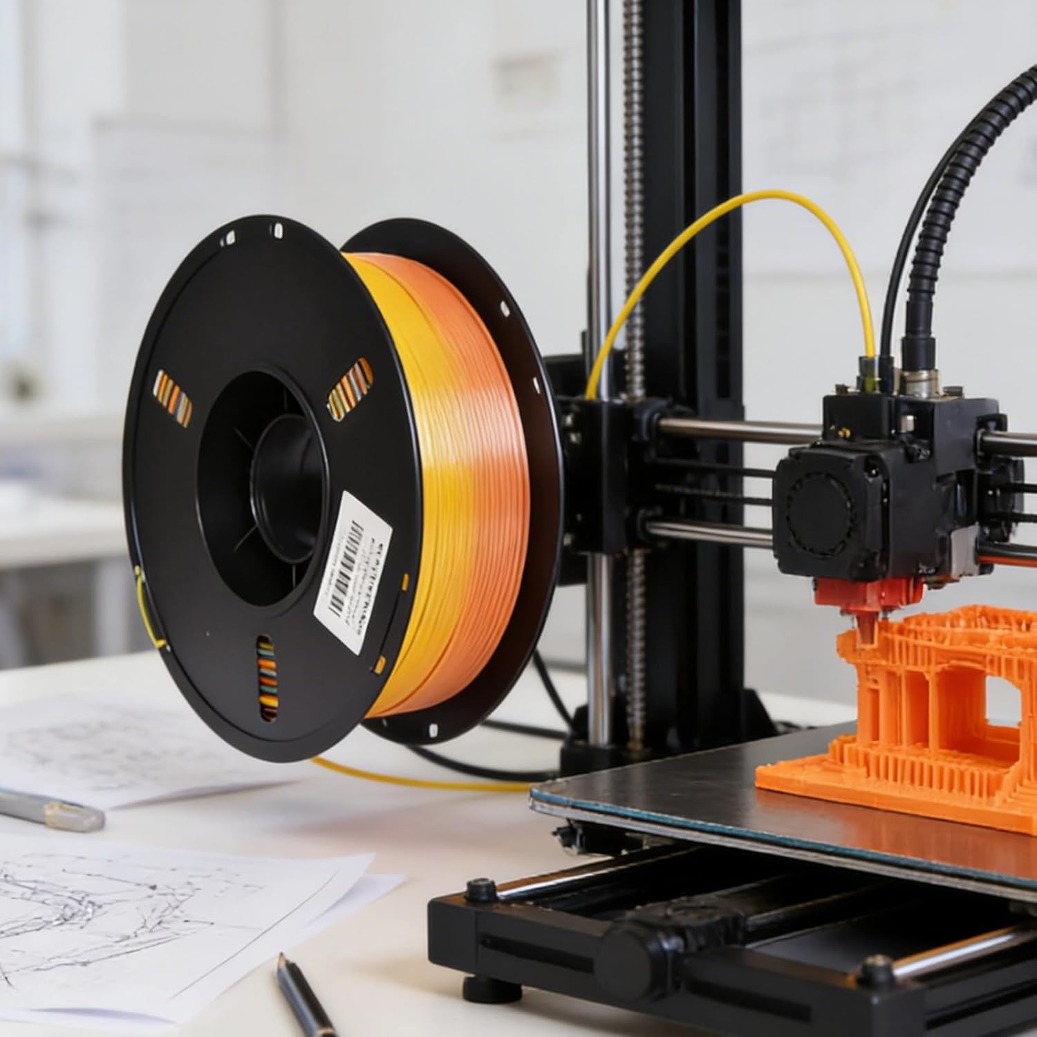 Silk Rainbow Pla Filament 1.75Mm, Multicolor, +/-0.03Mm Dimensional Accuracy, 1 Kg Spool for Most 3D Printers, 7.8 X 7.8 X 2.4 in