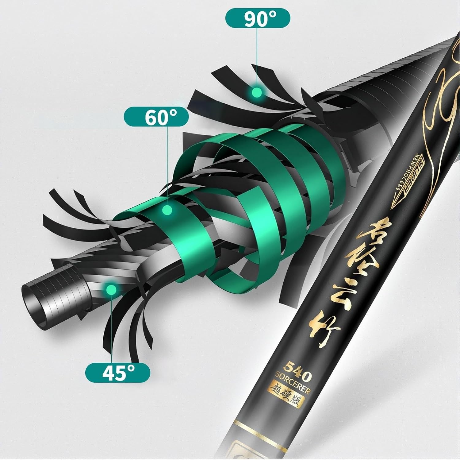 Canna da Pesca telescopica in Fibra di Carbonio – Canna da Carpa da 3,6 m a 8,1 m – Canna da Pesca a Mano per acque Dolci o salate(4H,4.5m)