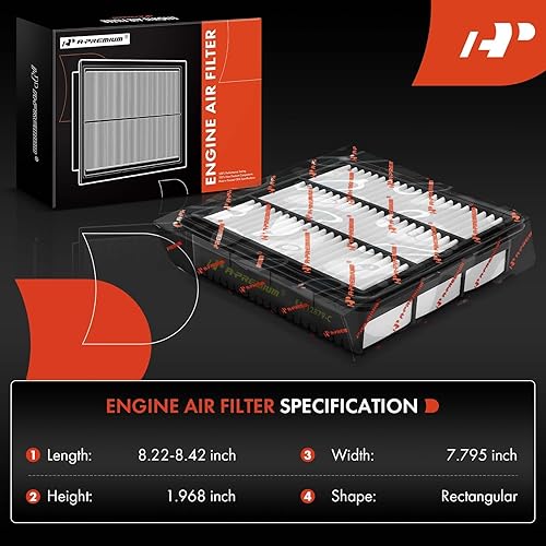 Miniatura 2 de A-Premium Filtro de aire de motor compatible con Hyundai Elantra 2021-2023, Elantra N 2022-2023, 1.6L 2.0L Gas, reemplazo # 28113-AA100, 28113AA100