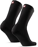 DANISH ENDURANCE 2 Pairs Warm Thermal Fleece Lined Soft Comfortable Socks for Men & Women, black