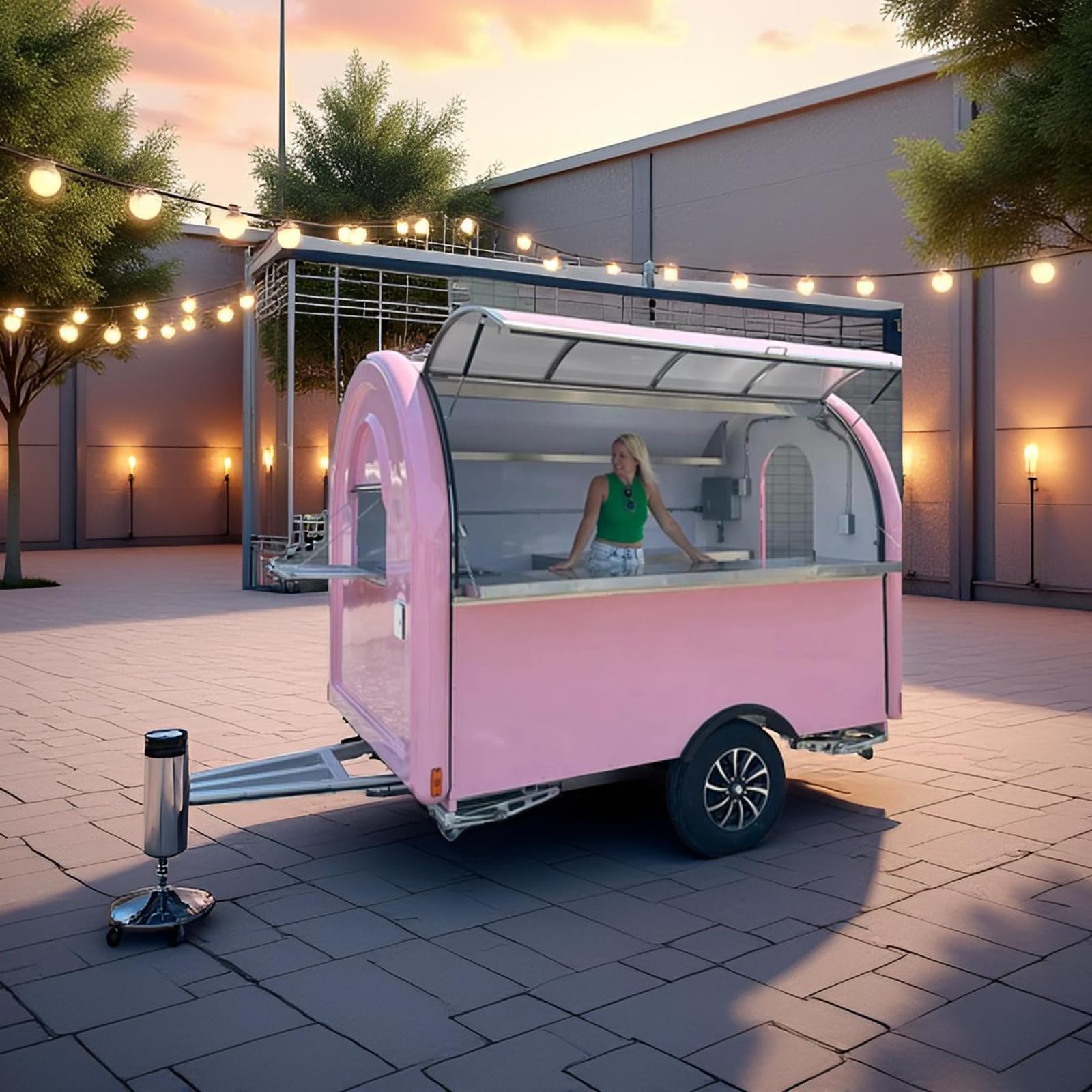 BELYOO Hot Dog Food Truck Ice Cream Cart for Sale Concession Food Truck Trailer Mobile Food Trucks for Sale Hot Dog Cart with Wheels Commercial Catering Vendor