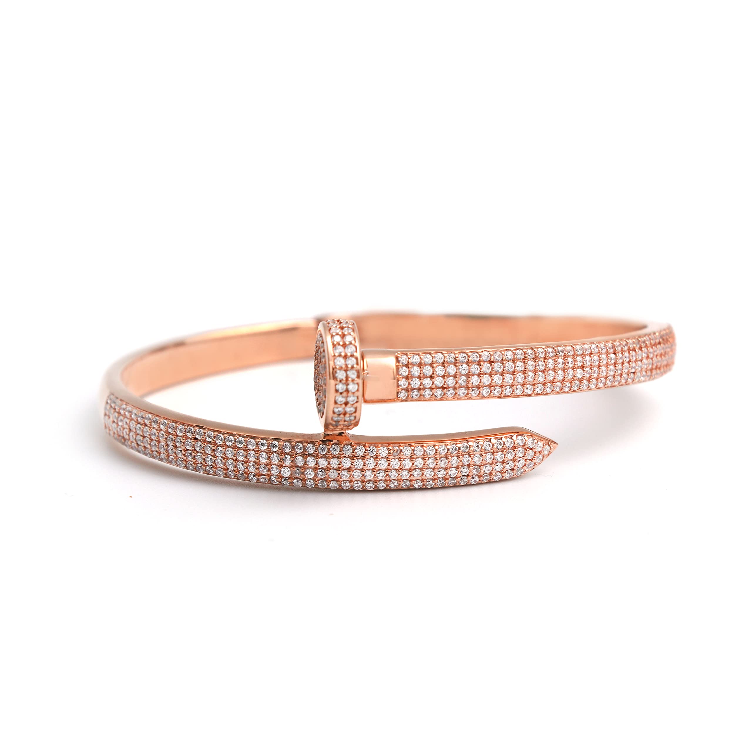 HIFLYER JEWELS Iced Out Nail Bracelet Diamond Bracelet Hip Hop Jewelry Bling Jewellery 925 Solid Ste