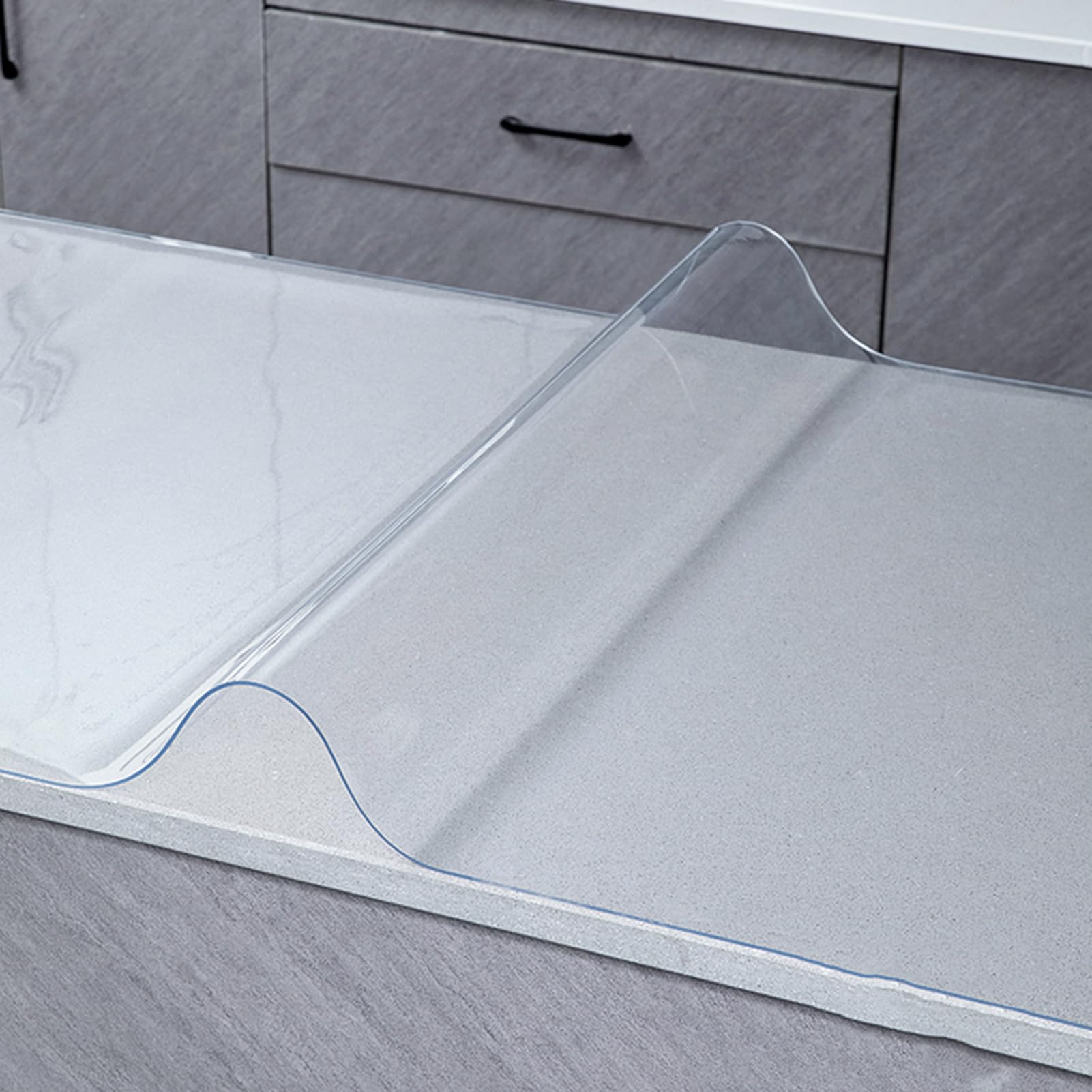 HQQMNY Protezione per la copertura del tavolo trasparente, tappetino da tavolo anti-caldo, tovaglia trasparente per ufficio, computer, divano, tavolo da pranzo, 3 mm, rotondo, 70 cm