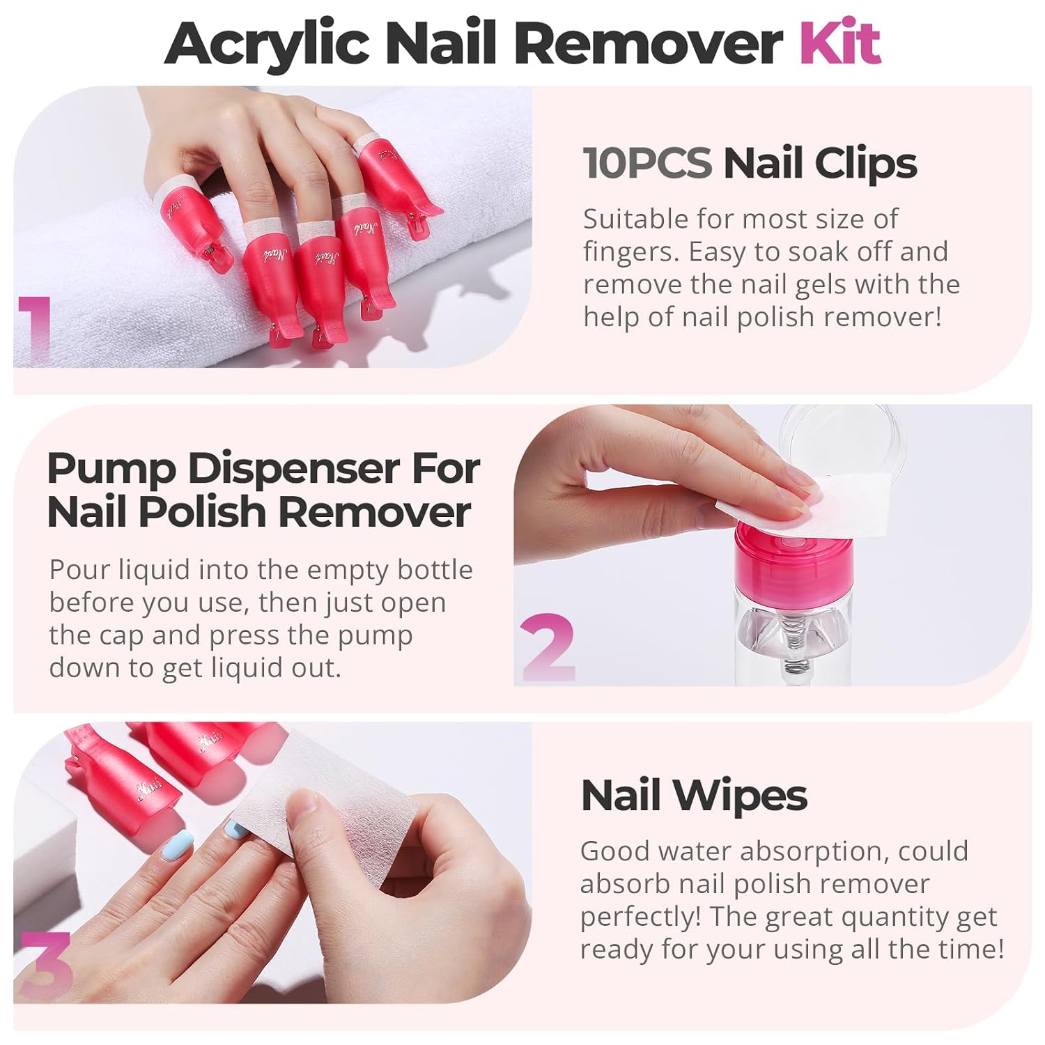 FANDAMEI Gel Nail Polish Remover Tool Kit, Cuticle Kit With Cuticle Remover & Cuticle Oil, Nail Kit, Nail Care Kit, Gel Nail Remover Kit, Cuticle Pusher, Cuticle Remover Tool, Manicure Kit For Women