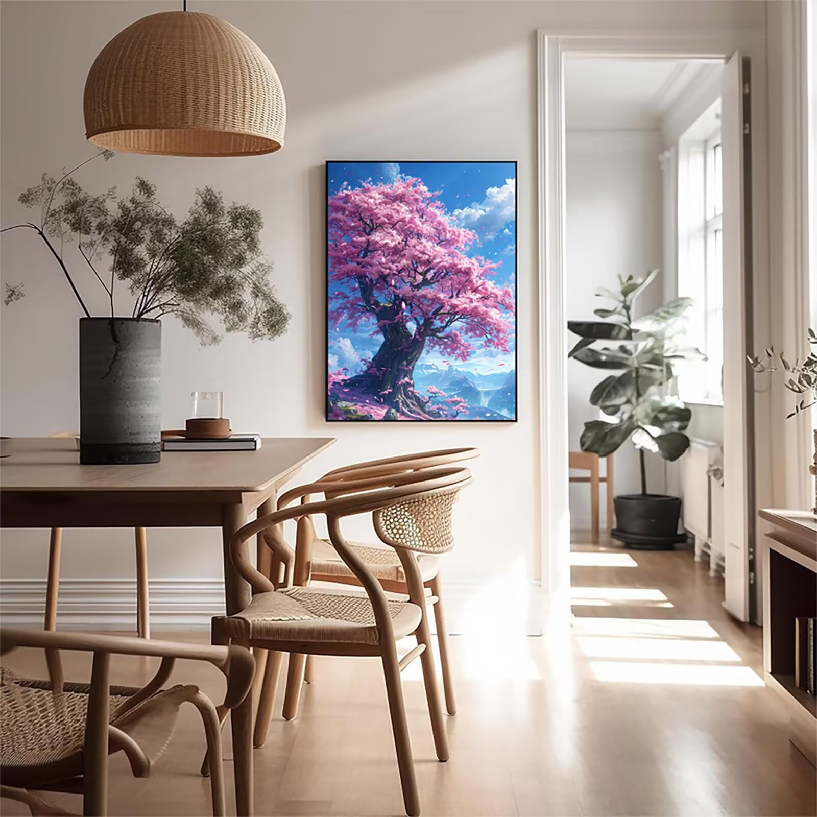 5D DIY diamentowe malowanie drzewo, pełny zestaw do malowania krajobrazu, kreatywne hobby kryształowe diamenty dla dorosłych, haft krzyżykowy rękodzieło, obrazy z koralikami na prezent 100 x 135 cm 0