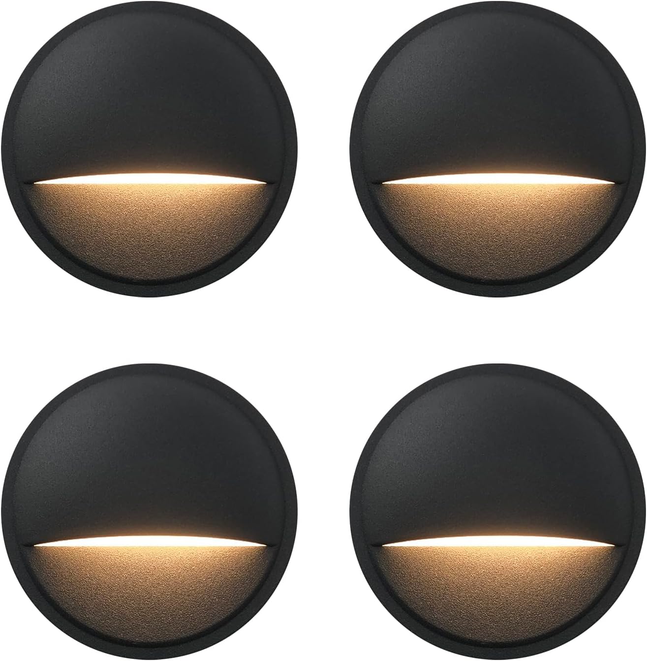 GKOLED Low Voltage LED Deck Lights, Landscape Step Stair Railing Light with 2W Integrated LED Chips, Die-cast Aluminum 12V AC/DC Accent Lighting Fixtures with Black Powder Coated Finish (4-Pack)