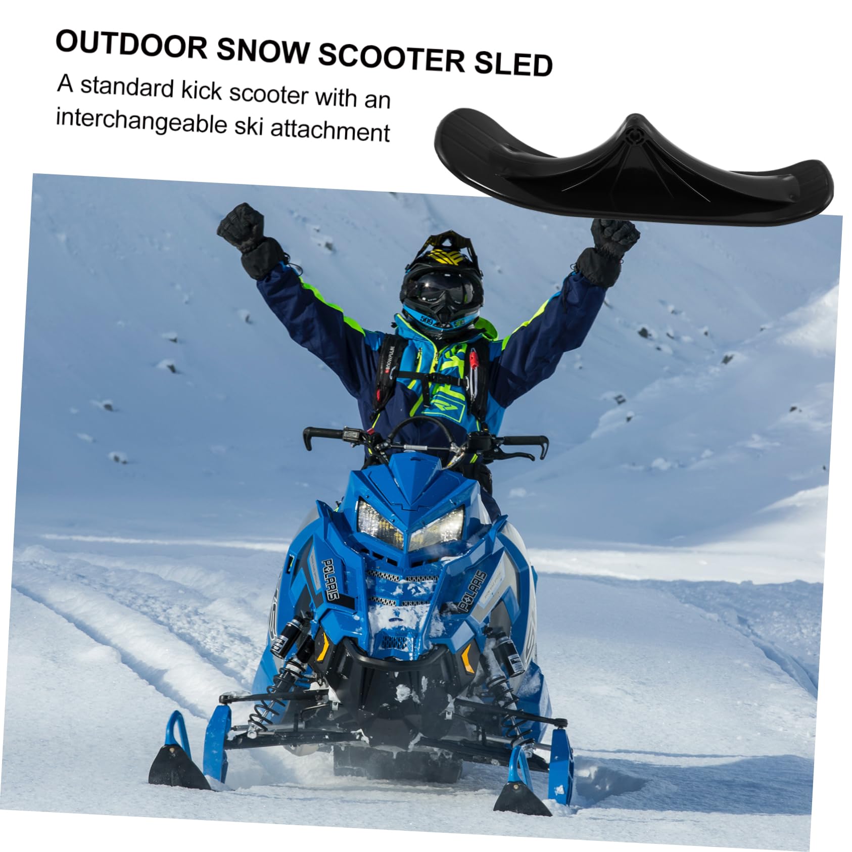 Patineta Plegable Tipo Trineo para Scooter de Nieve, Accesorio Duradero de Material Resistente, Piezas para Esquí Dual al Aire Libre, Conversión para Niños y Uso en Invierno