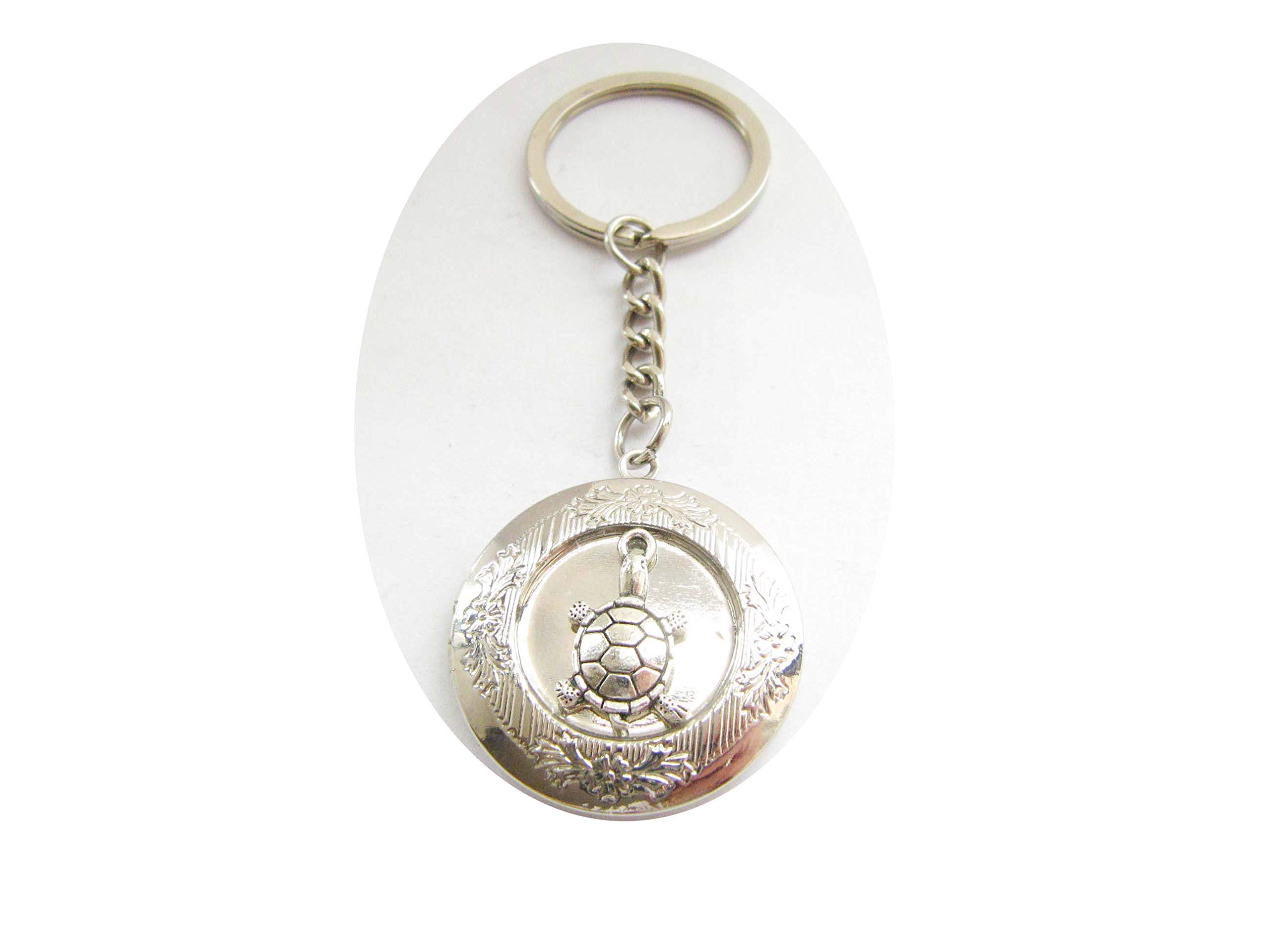 Sea Turtle Picture Locket, Vintage Style Locket, Turtle Keychain, Turtle Pendant, Photo Locket