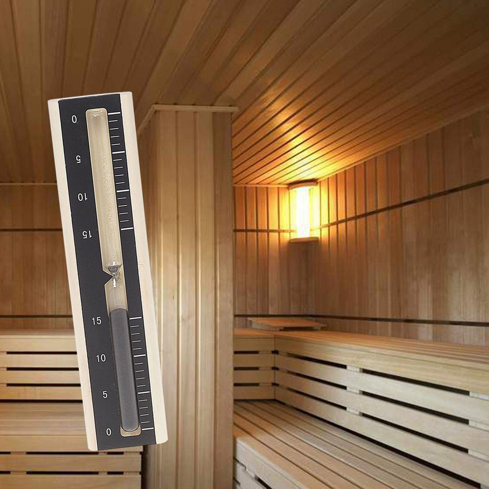 Colcolo Chronographe en bois sablier décor précis Durable rotatif cadeaux polyvalent 15 Minutes sablier pour bain hammam