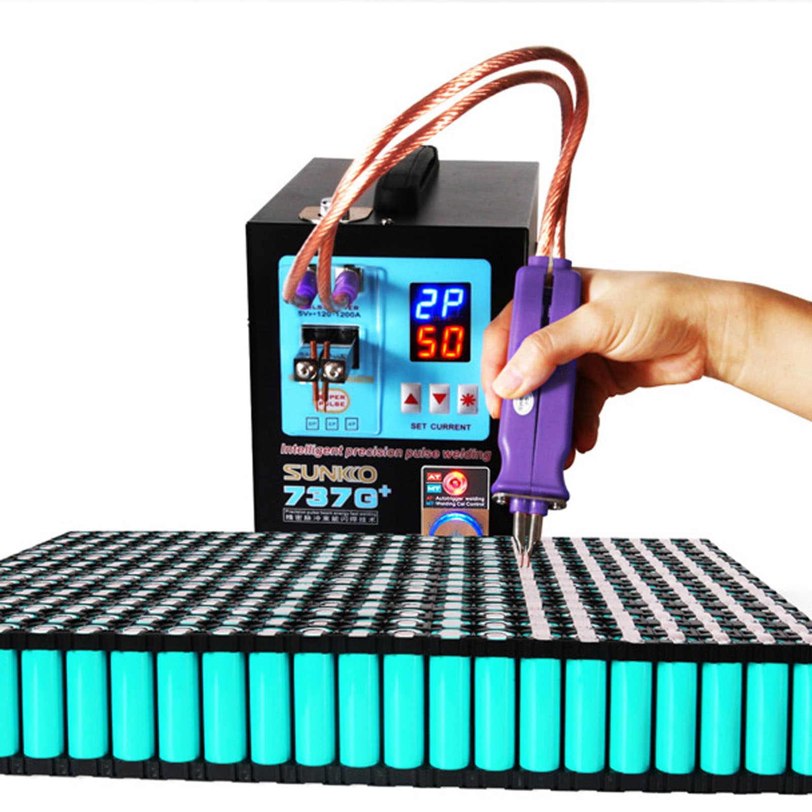 PtaTritious Spot Welder Pulse Spot Welder Portable Battery Welder 737G+