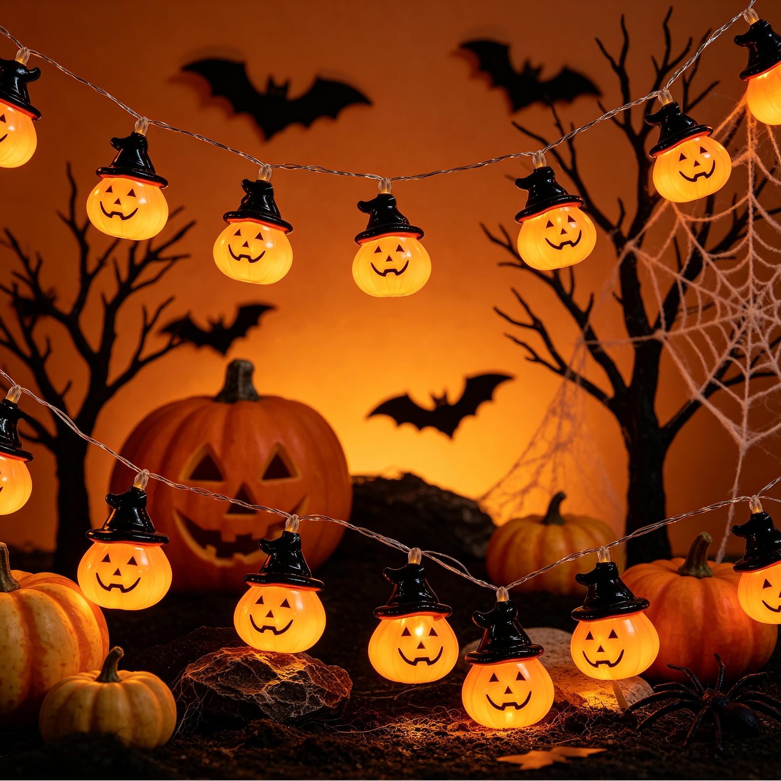 Rintea Halloween Pumpkin Lights 2.3M 20 LEDs