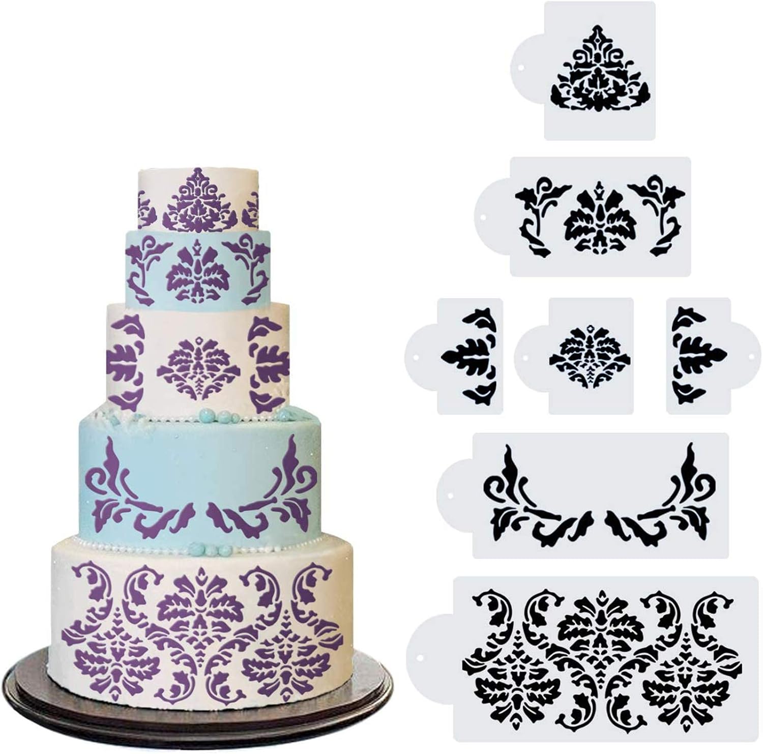 Wedding Cake Stencil Template, Kissbuty 7 Pcs Cake