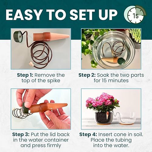 Miniatura 6 de Blumat Estacas clásicas para riego de plantas, inserto de maceta de riego automático para macetas, riego automático de plantas y accesorios para