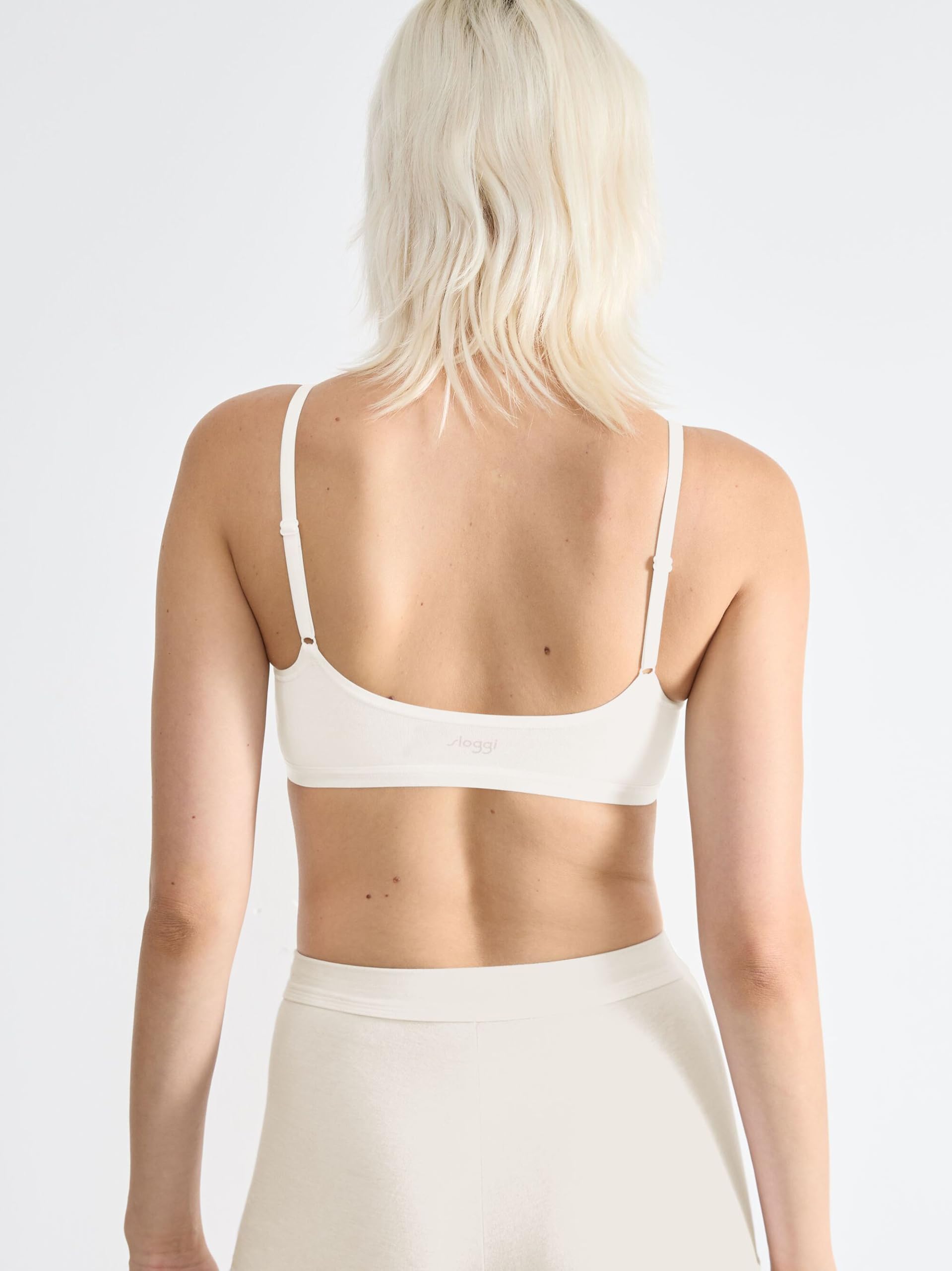 Sloggi Pack de 3 camisetas interiores para mujer, camiseta básica de algodón con tirantes