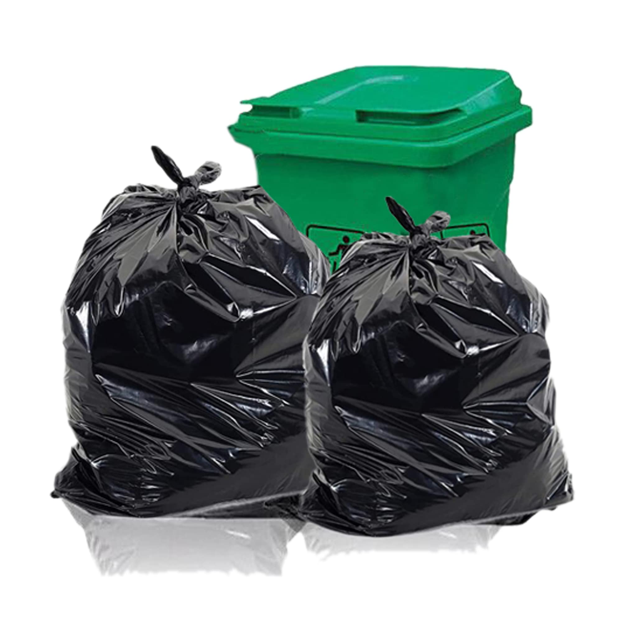 Homewise 40 bolsas de basura resistentes de 100 L bolsas de basura paquete de 40 bolsas de basura negras para basura grandes bolsas de basura ecológicas para oficinas en casa y jardín extrafuertes,