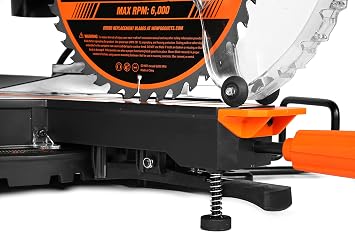 WEN MM1015 15-Amp 10-Inch Dual Bevel Sliding Compound Miter Saw with LED Cutline Multi-color