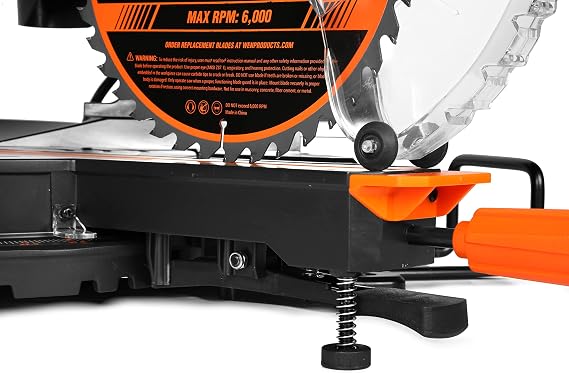 WEN MM1015 15-Amp 10-Inch Dual Bevel Sliding Compound Miter Saw with LED Cutline Multi-color