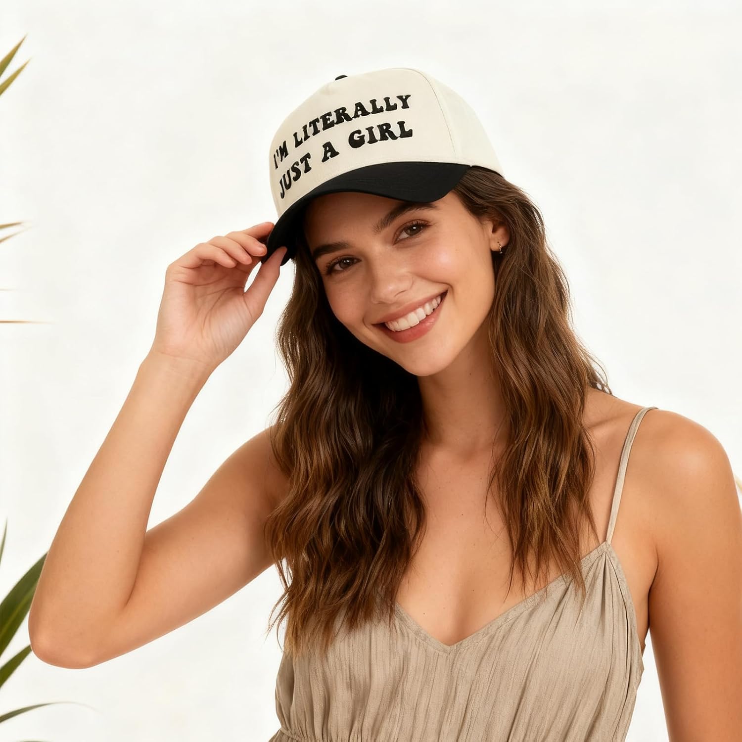 Funny Gag Trucker Hat I'm Literally Just A Girl -Embroidery Funny Hats Adjustable Baseball Cap for Men WomenBlack - Image 4