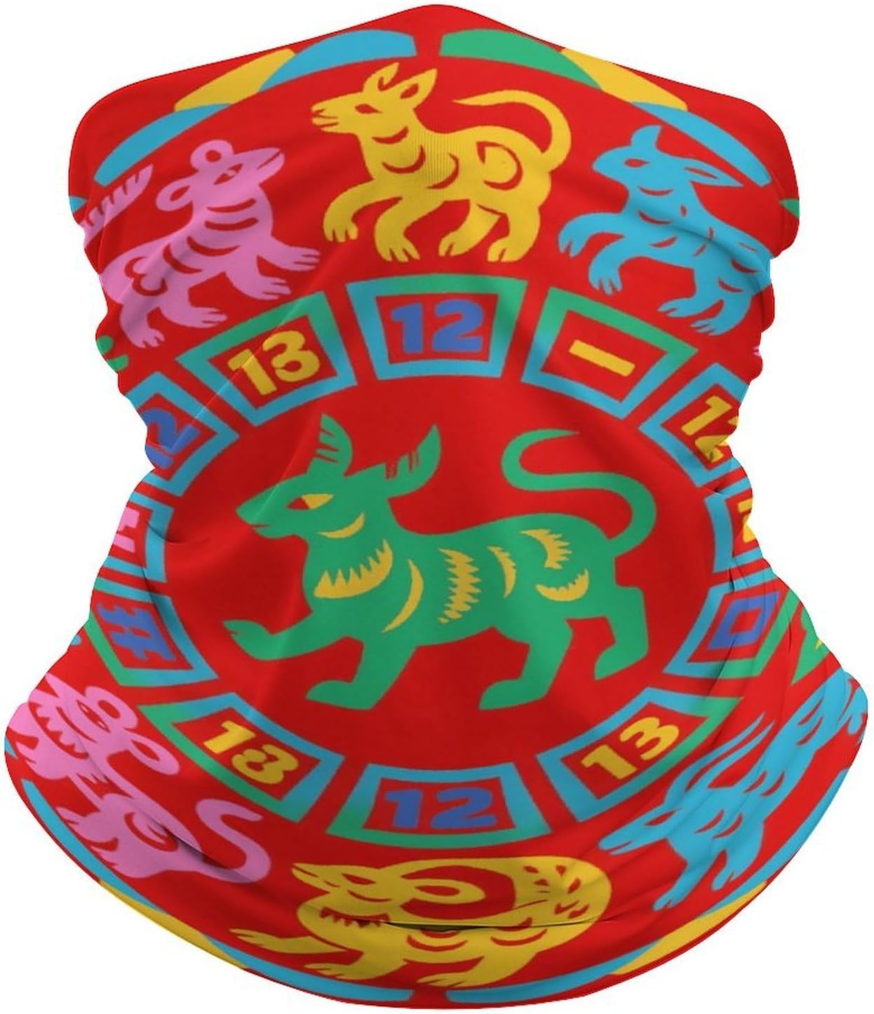 Sun UV Protection Neck Gaiter Upf 50+ Balaclava Ski Zodiac Papercut Art Face Mask Summer Face Cover Scarf Breathable Bandana for Fishing Hunting Kayaking Hiking Cycling Outdoor Activities