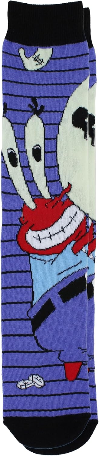 Hyp Spongebob Socks for Men, 6 Pair Pack Spongebob & Patrick Socks for Adults, Shoe Size 6-12 - Image 2