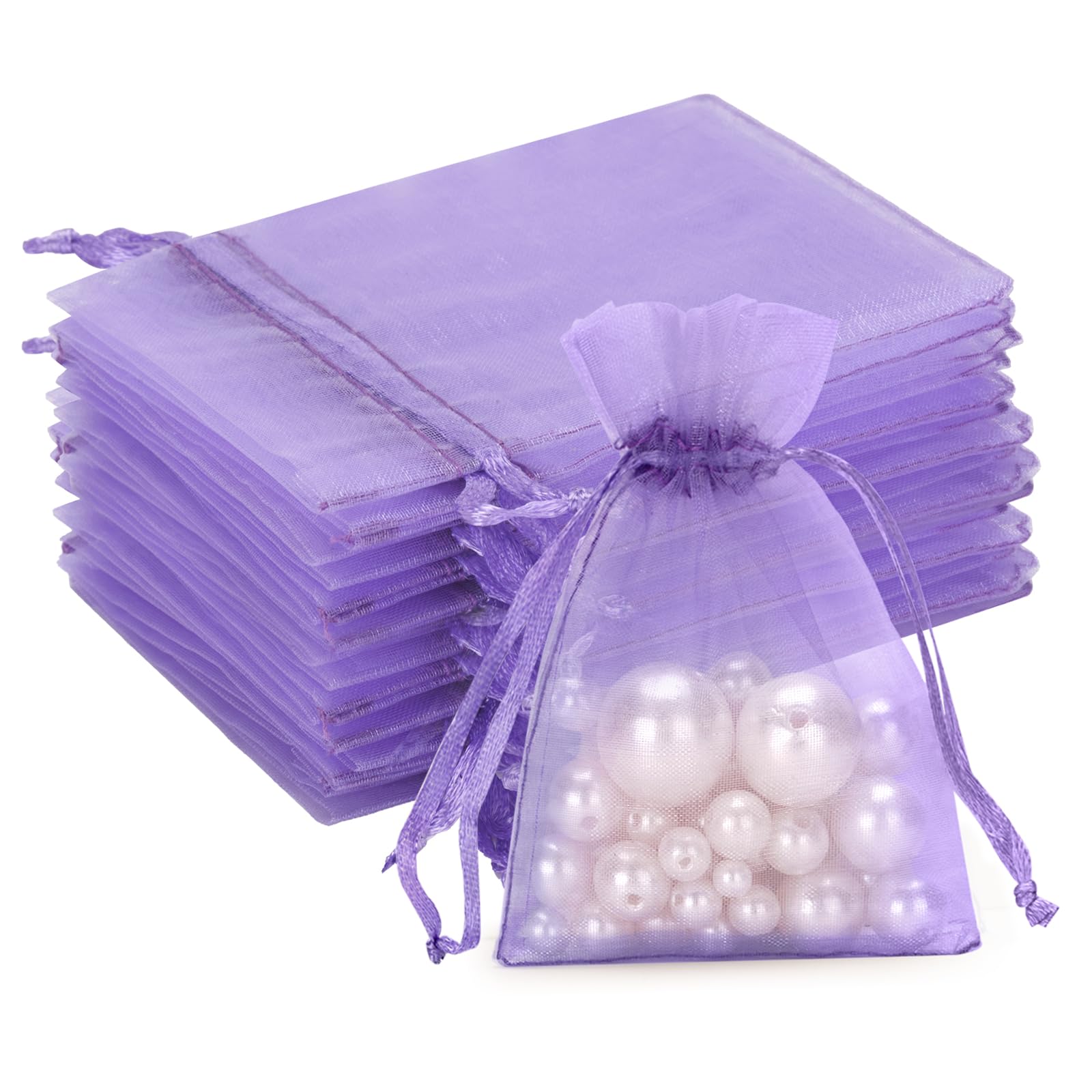 G2PLUS White Organza Gift Pouches - 7x9 CM Small Organza Favor Bags, 50 PCS Wedding Jewelry Bags - Clear Mesh Pouches for Wedding, Christmas, Birthday, Anniversary — view 66