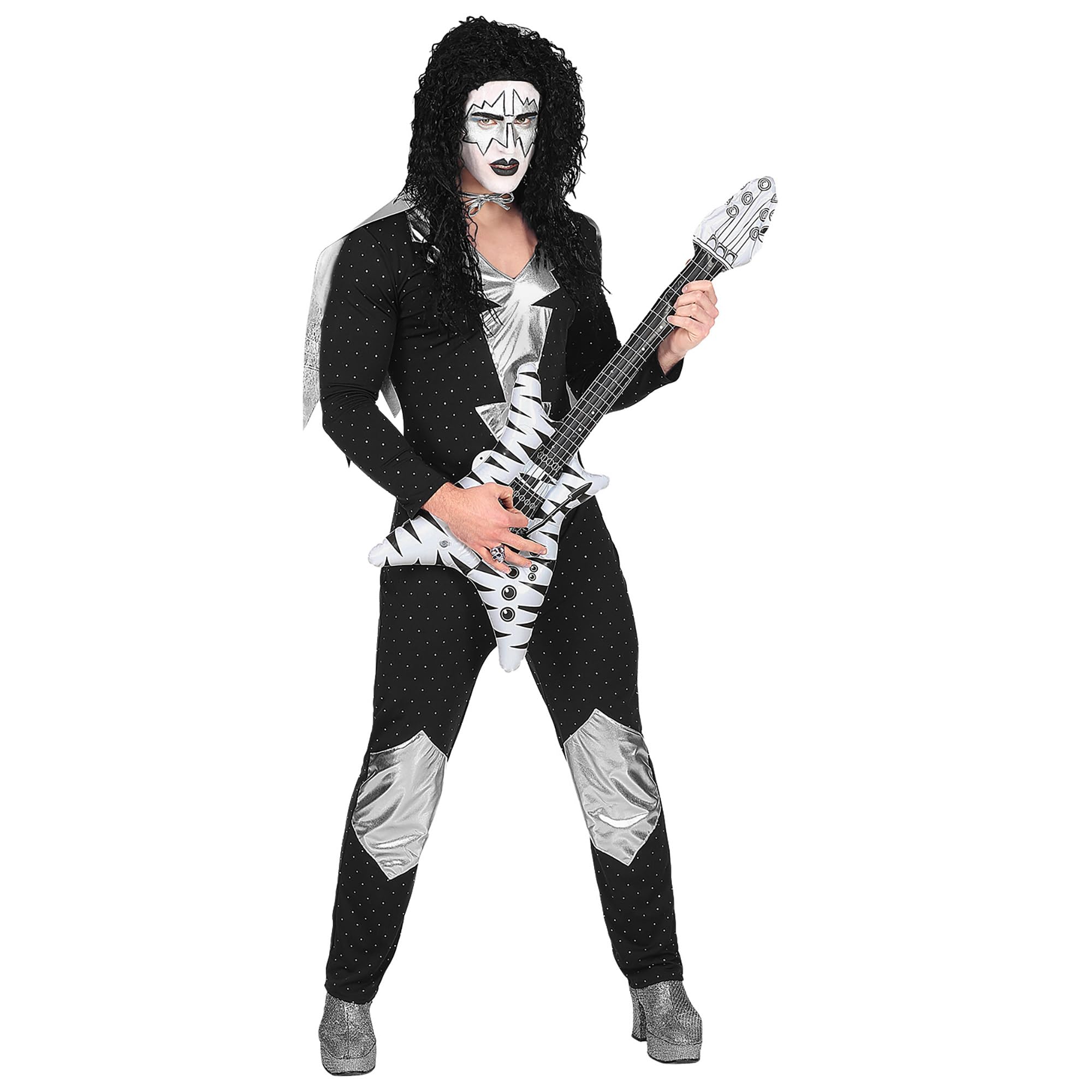 W WIDMANN MILANO Party Fashion - Costume Heavy Metal Rockstar, Combinaison, années 80, Groupe, Costumes de carnaval