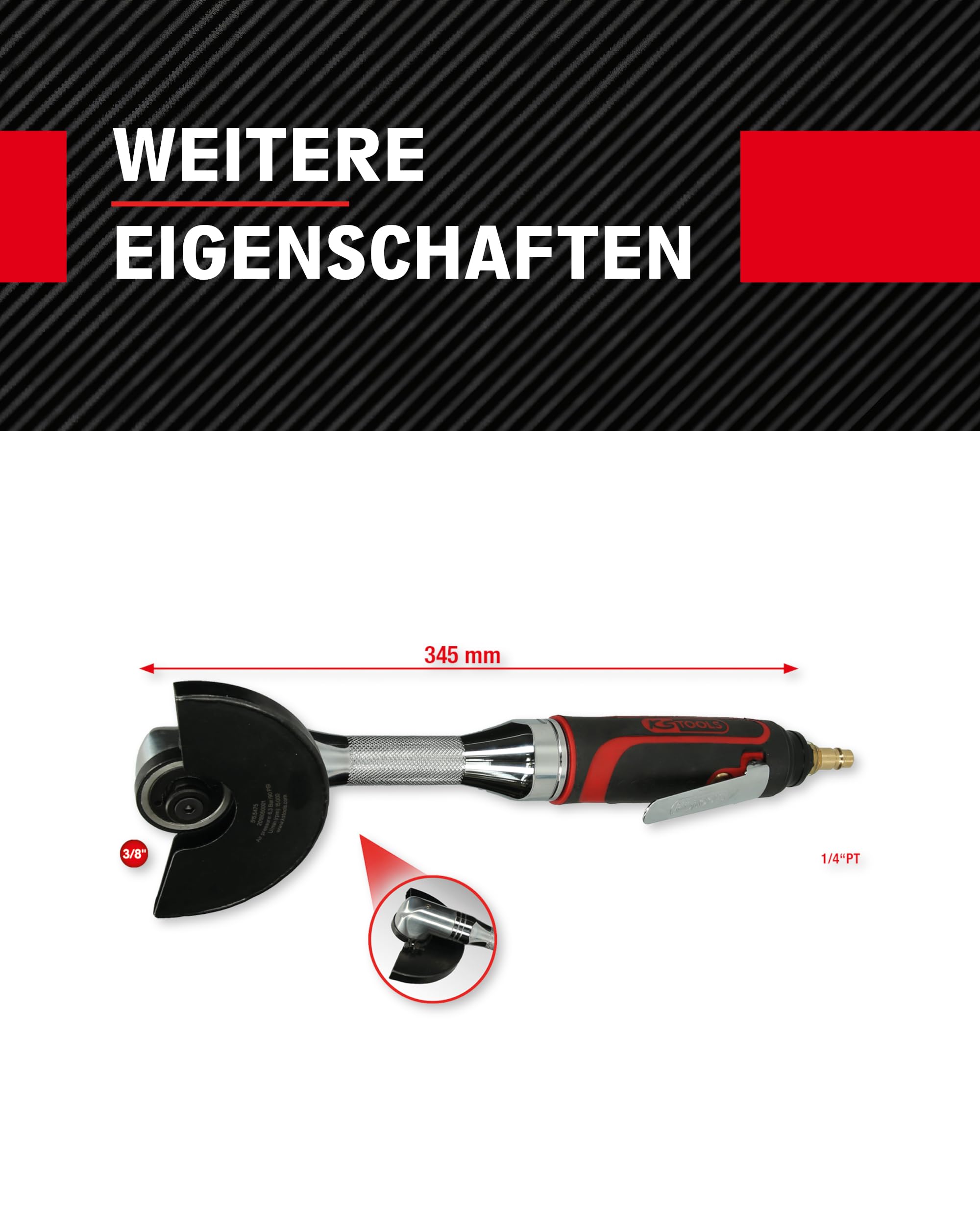KS Tools 515.5475 3/8" Recortadora de uña vibratoria de aire comprimido, 15.000rpm