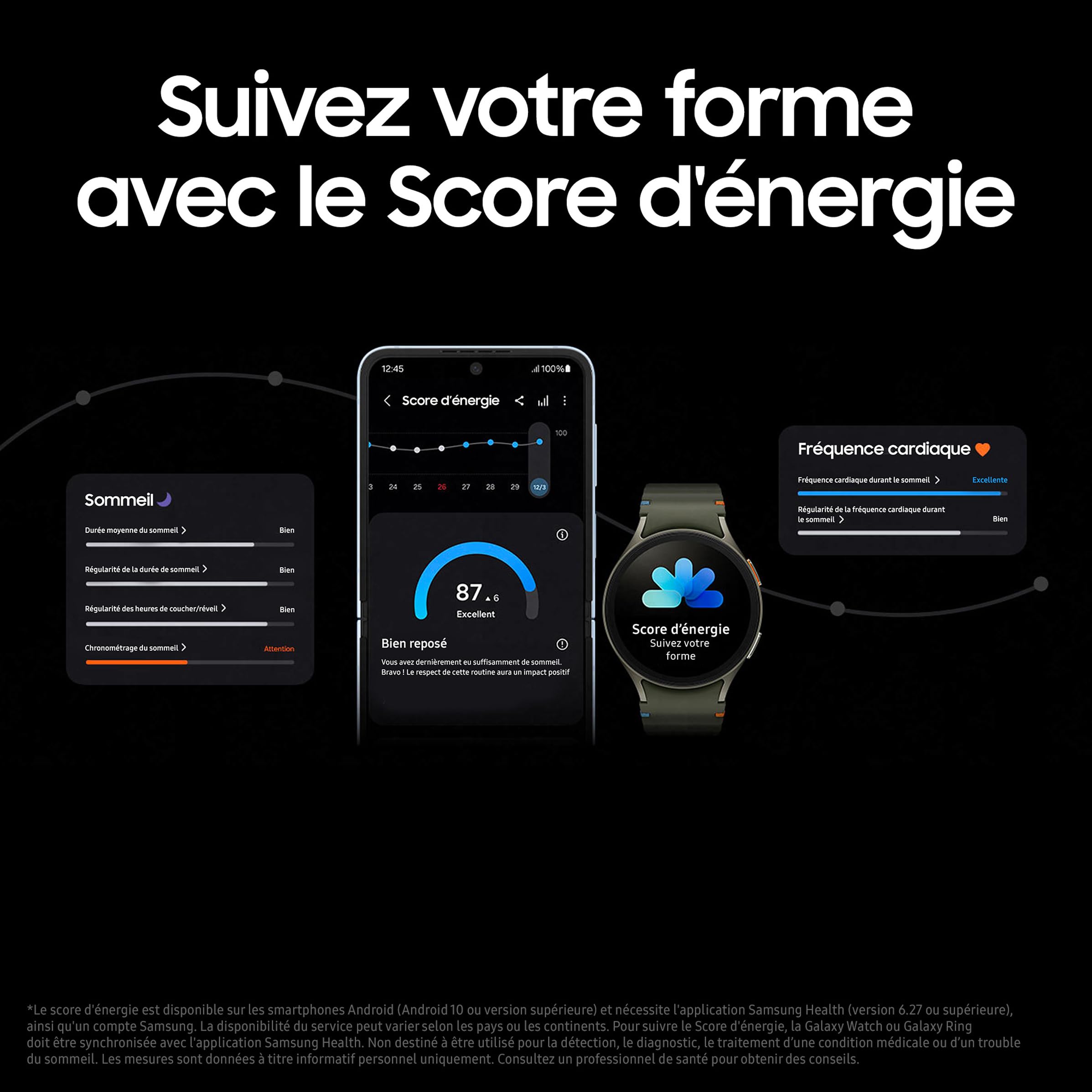 Samsung Galaxy Watch7, Montre Connectée, Suivi de Santé, Suivi de Sport, 44mm, Bluetooth, Vert, Galaxy AI, Chargeur secteur inclus (Version FR) [Exclusivité Amazon]