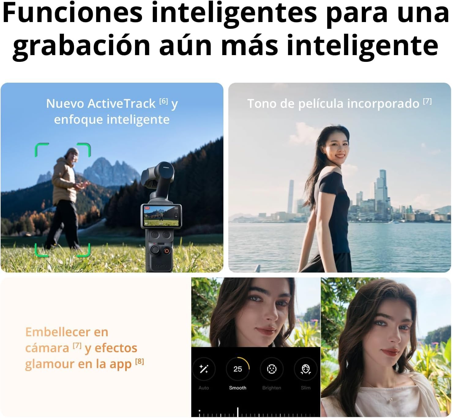 DJI Pack Estándar Osmo Pocket 4 Bundle, cámara para videovlogs de Bolsillo con estabilizador, 1″ CMOS y 4K/240 fps, estabilización de 3 Ejes (Juego de 3 filtros)