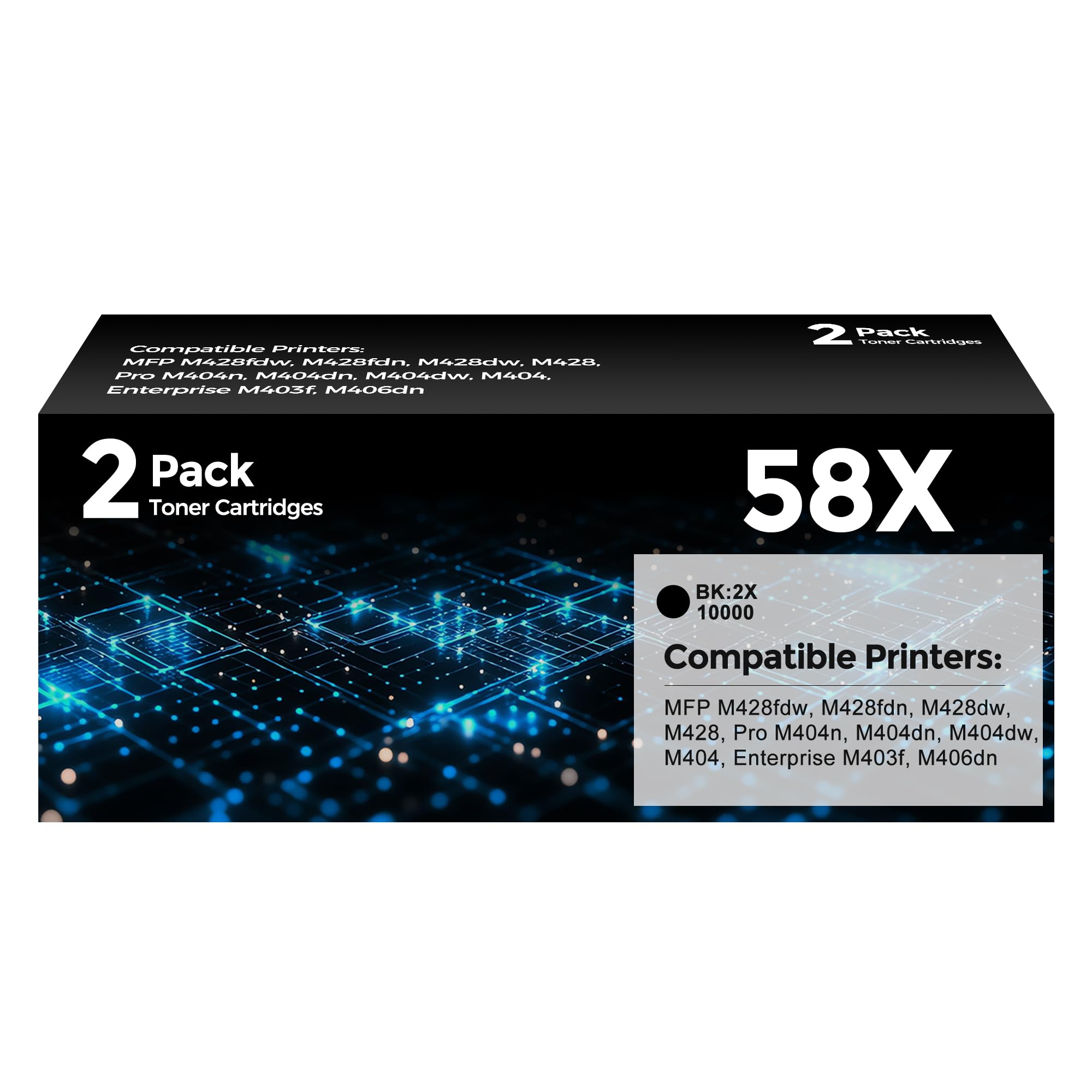 58X CF258X Toner Cartridge (2X 10,000 Pages) Compatible with HP 58X 58A CF258X Toner Cartridge Black with Pro MFP M428fdw, M428fdn, M428dw, M428, Pro