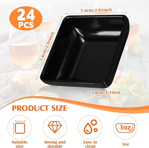 Miniatura 2 de Domensi Juego de 24 cuencos para salsa de soja, platos de salsa de soja de 3 onzas para tomate, barbacoa, ketchup, sushi y otras cenas de