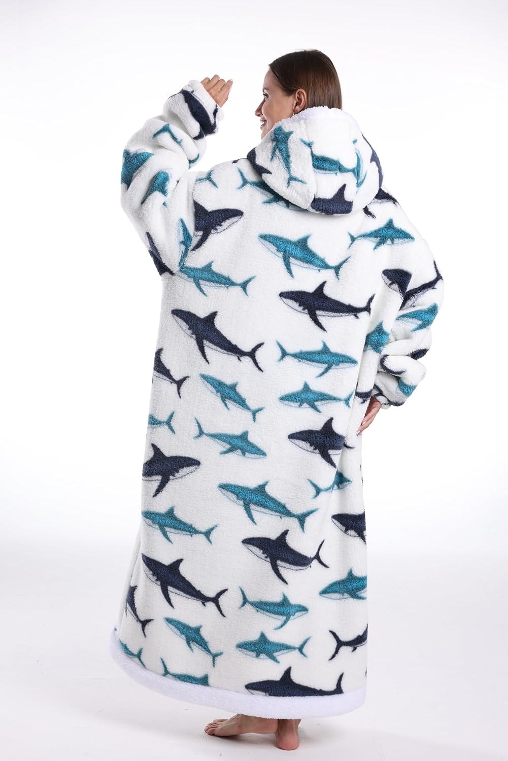 Blanket Hoodie, Long Hooded Blanket Sweatshirt as Birthday Gifts for Women Men, Long Wearable Blanket for Women Men. - Image 5