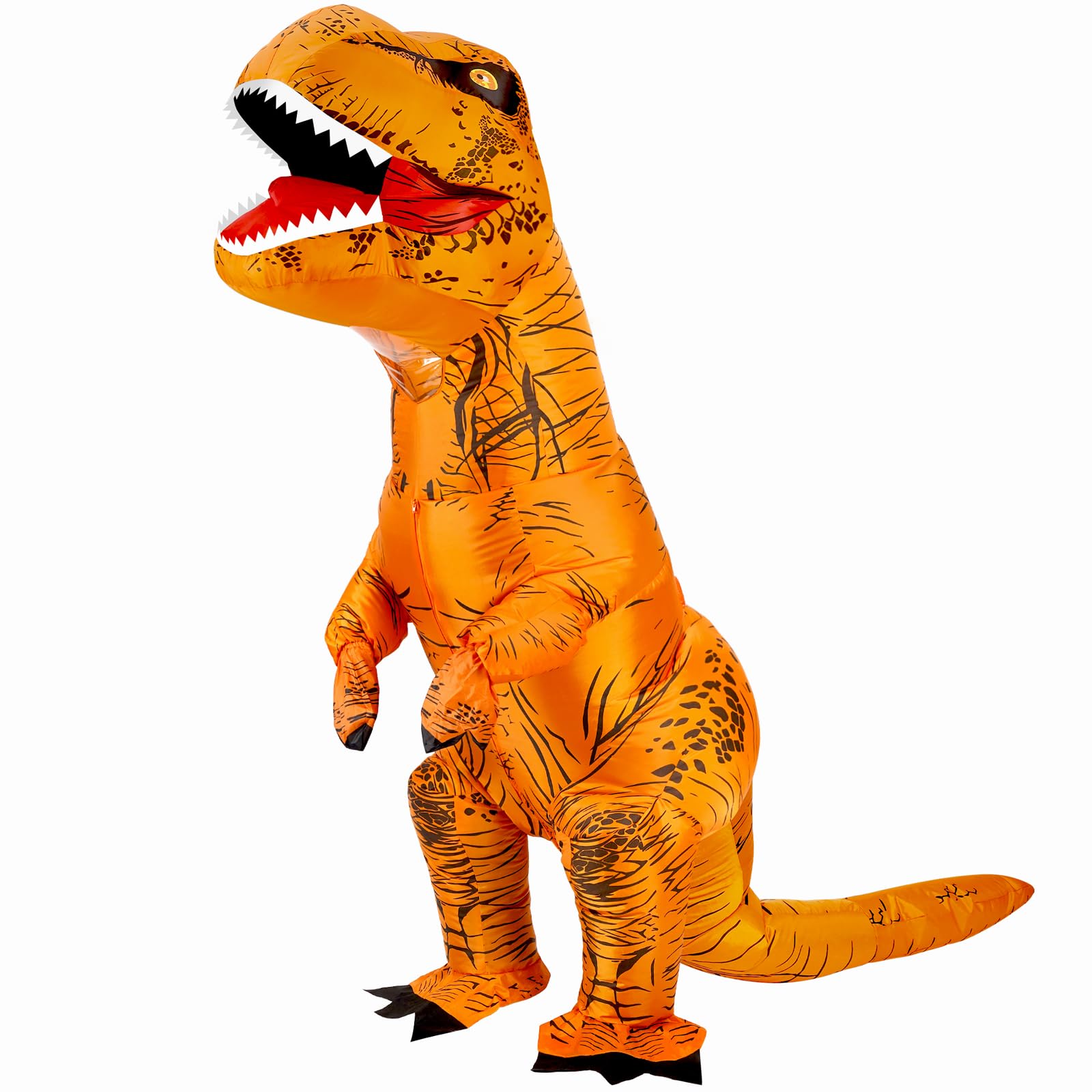 Photo 1 of viwzon Inflatable T-Rex Costume, Adults Dinosaur Blow Up Suit for Halloween Cosplay Themed Parties, Dino Costume, Brown