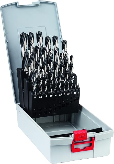 Bosch Professional 25pc. HSS PointTeQ ProBox Metal Drill Bit Set (for Steel, Ø 1-13 mm, Accessories Drill Driver and Drill Stand)