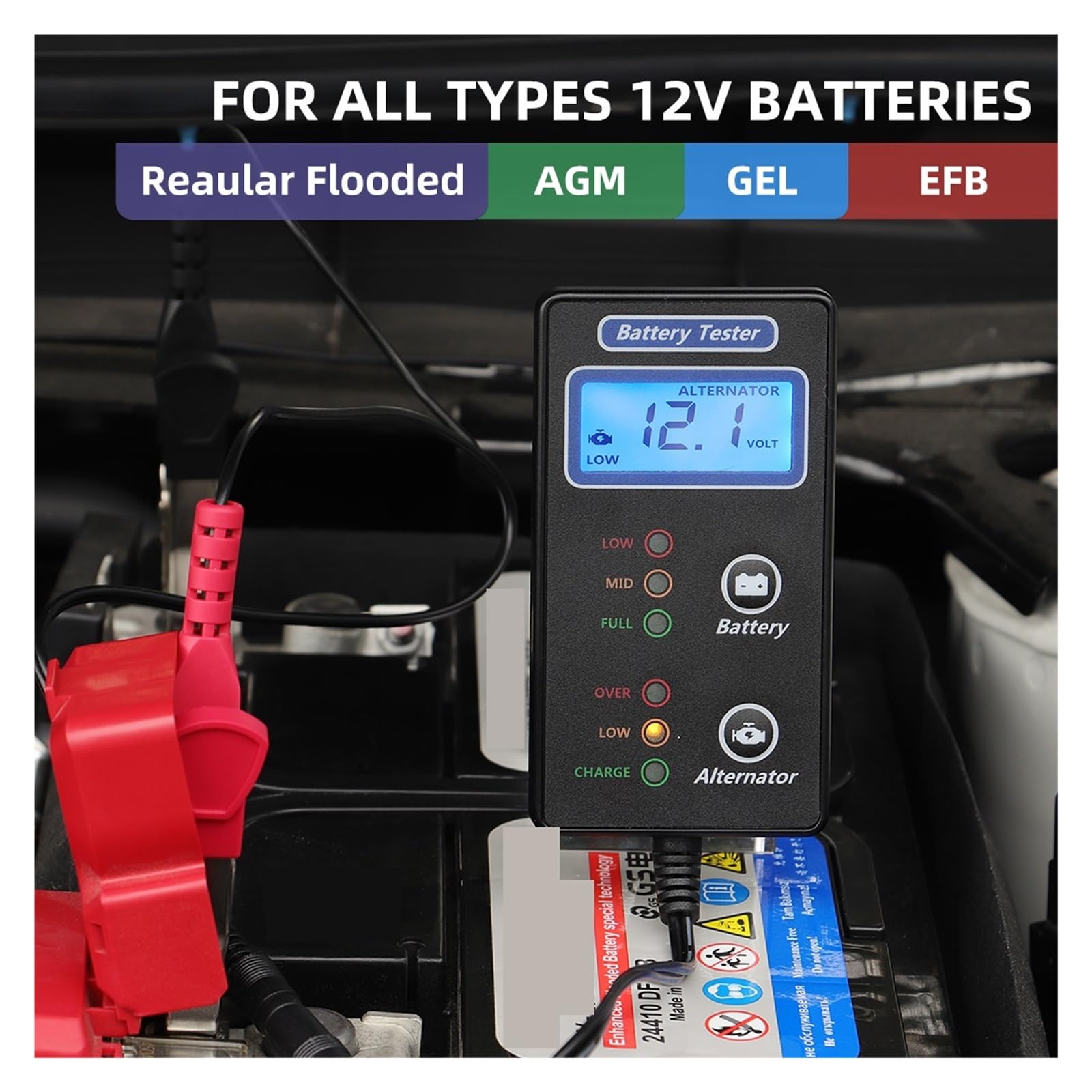 Innenwiderstand Batteriestatus Spannungsanzeige Batterietester Mit LCD-Bildschirm For Autos Motorräder