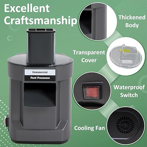 Miniatura 3 de Picadora eléctrica 5 en 1, procesador de alimentos comercial con 5 cuchillas, cortador de frutas, trituradora multifuncional, para papa, cebolla y