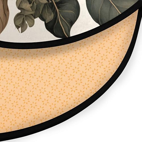 Miniatura 4 de Vnurnrn Alfombra redonda con flores elegantes, antideslizante, para interiores, alfombra circular para sala de estar, puerta, entrada, dormitorio,