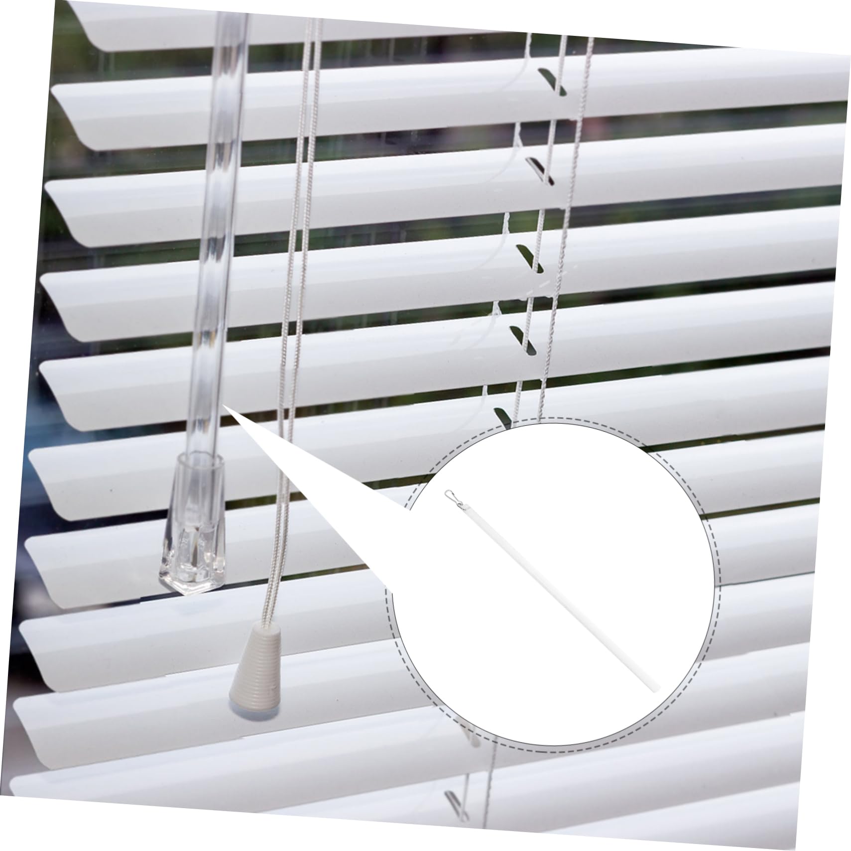 sourcing map 5 bacchette di ricambio per tende da 43,2 cm, in PVC, con gancio e impugnatura, asta verticale per tende da finestra, accessorio per apritende da finestra, bianco