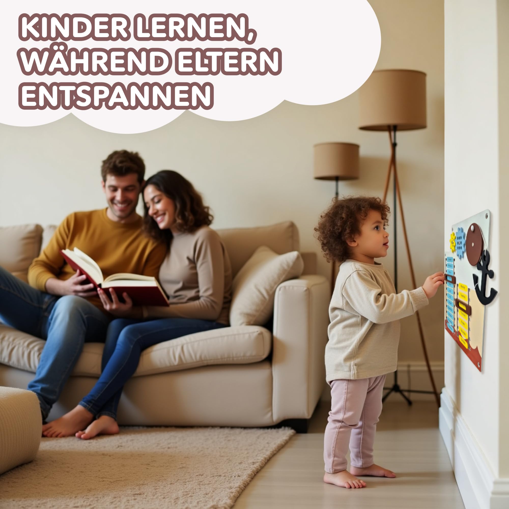 Cateam Sensorisches Wandpaneel für Kinder – 16in1 Montessori Aktivitätsbrett aus Holz | Motorik-Spielzeug für Kleinkinder & Vorschulkinder | Aktivitäts Wandtafeln für Bildung und frühe Entwicklung