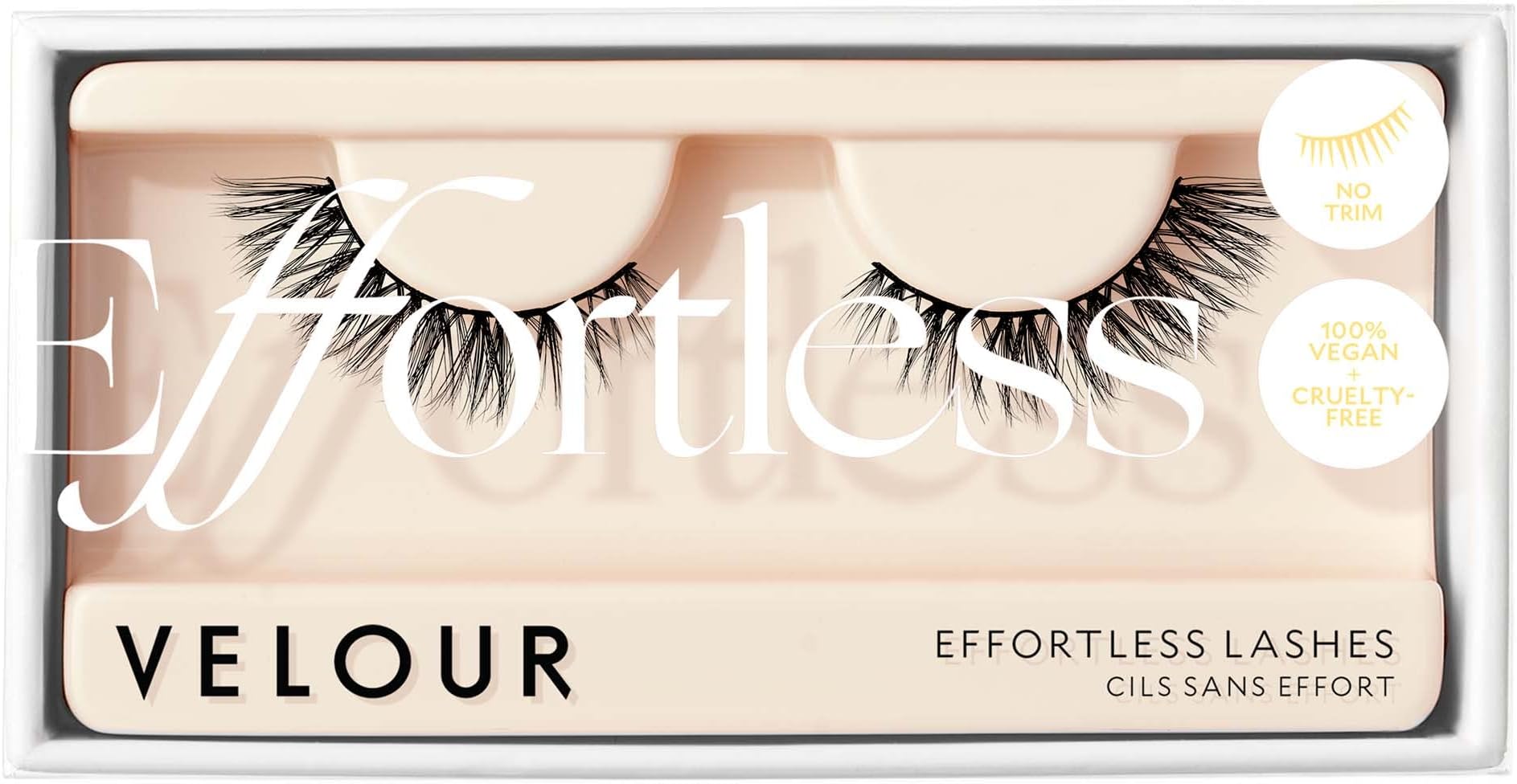 Effortless Lashes, Natural Looking False Eyelashes, Fluffy & Lightweight No Trim Eyelashes, Reusable Fake Lashes For All Eye Shapes, Vegan & Cruelty-Free, Lash Glue not Included (No Drama)
