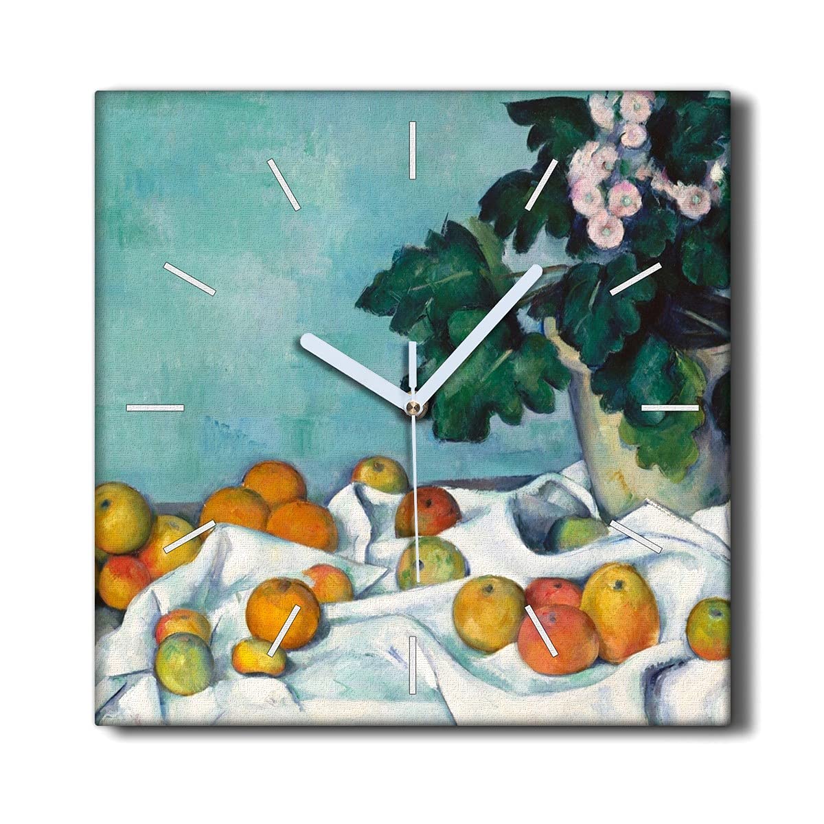 Horloge sur toile décoration salon nature morte Coloray 30x30 cm ambiance cuisine