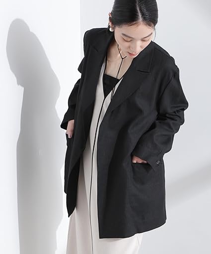 Amazon.co.jp: [ナノ・ユニバース] リネン混 ボタンレス
