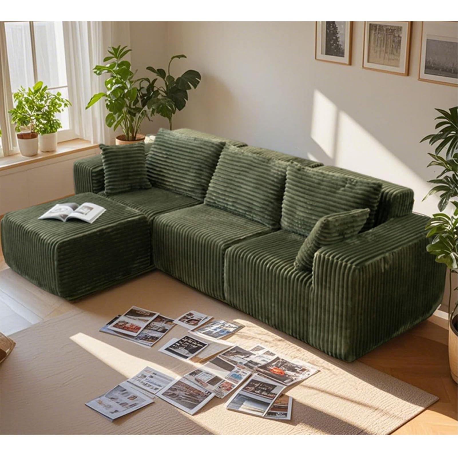 Modułowy zestaw wypoczynkowy do salonu, sofa bezramowa - nie wymaga montażu, zawiera składaną leżankę, konfigurowalny modułowy zestaw wypoczynkowy dla dwóch osób