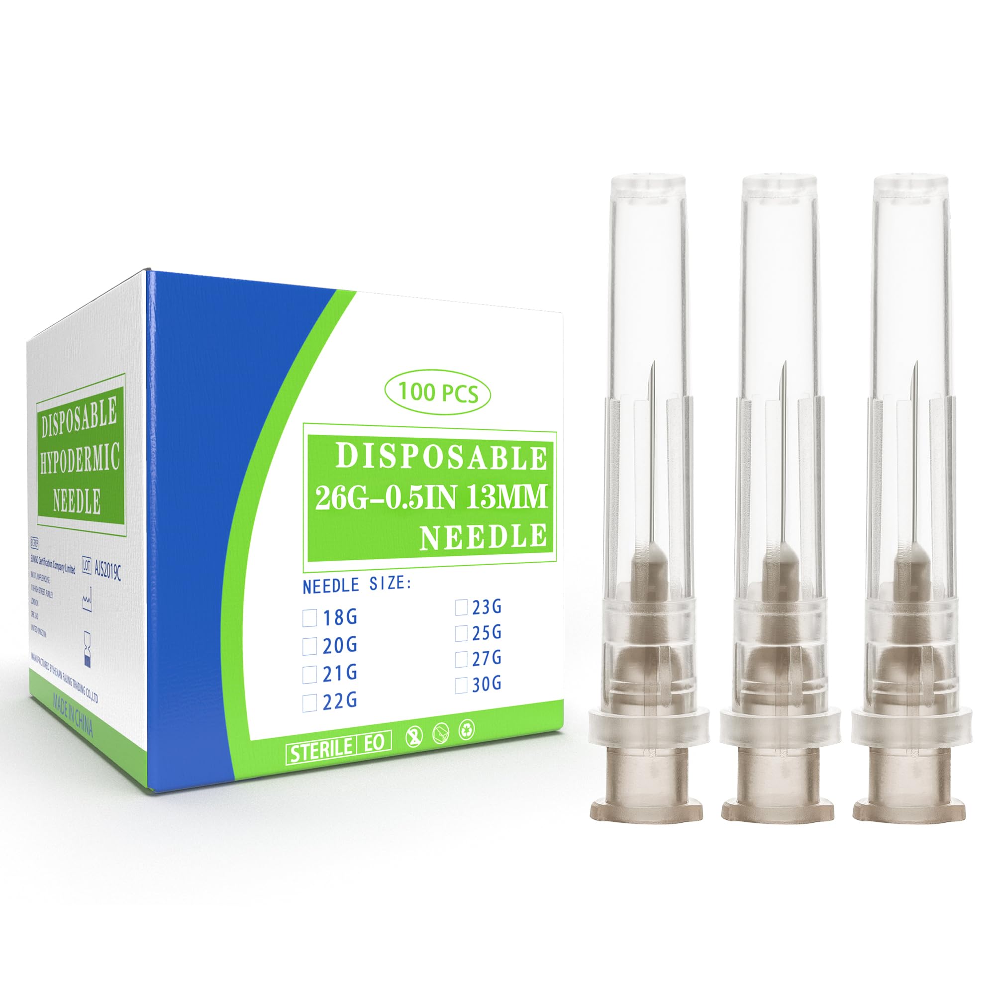 100 Pack 26 Ga 1/2 Inch Disposable Needles with Cap for Scientific and Industrial Dispensing, Individually Wrapped-picture-28