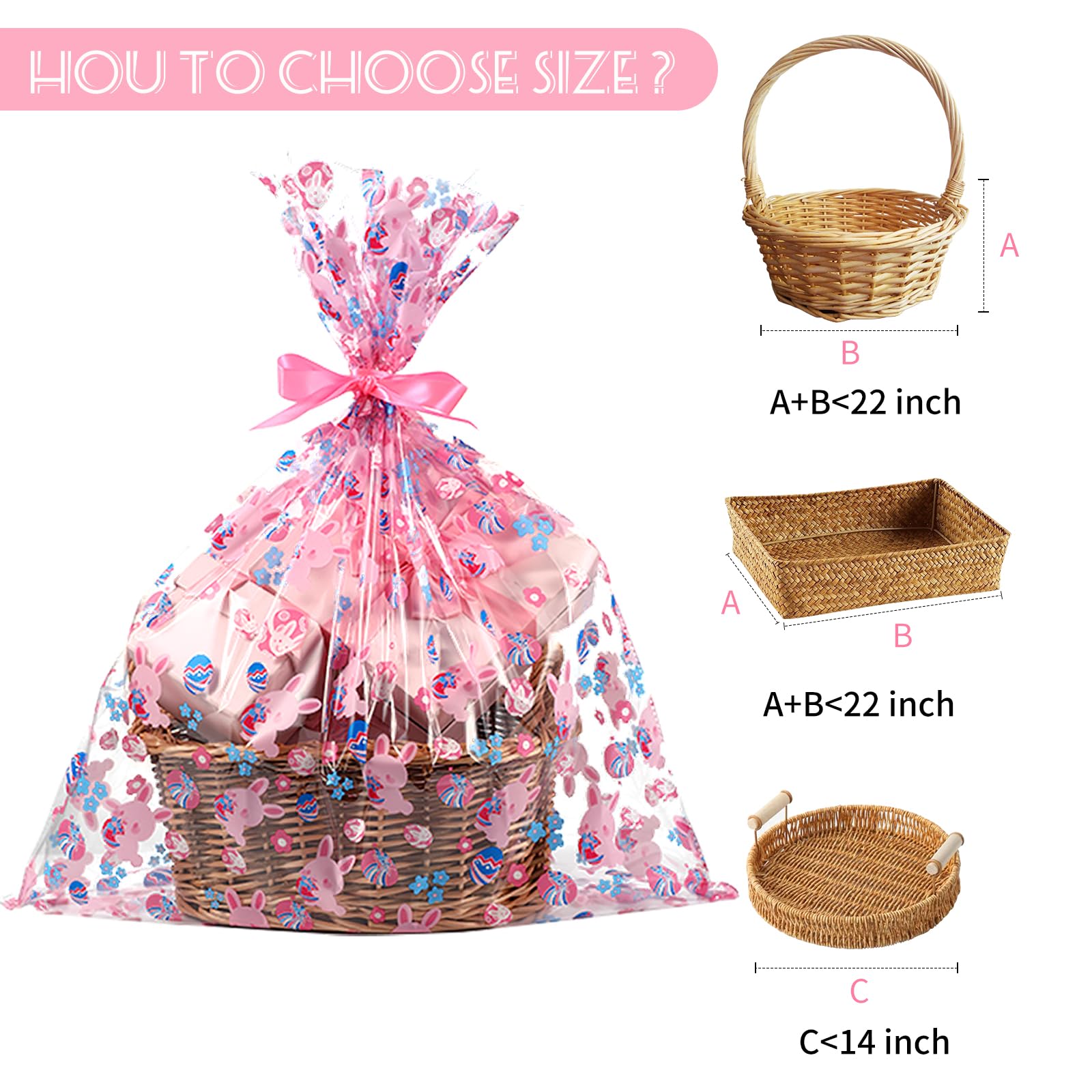 Shareluck Lot De 10 Grands Sacs En Cellophane Pour Paniers