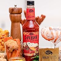 Vista 2 de Master of Mixes Mezcla de bebida Bloody Mary extra picante de 5 pimientas, lista para usar, botella de 1 litro (33.8 onzas líquidas), paquete de 3