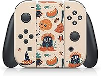 Vista 8 de Acky Design Spooky Halloween Nintendo Switch Skin Wrap Cover - Pumpkin Theme Compatible With Joy-Con, Console, Dock - Premium Vinyl 3M Full Wrap